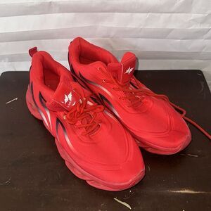 Men's Red Low-Top Sneakers Size 10.5 Casual Athletic Shoes Unbranded